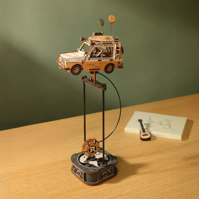 Syntego Road Tripper Pendulum Balance Toy, 3D Wooden Puzzle for Kids, Brown
