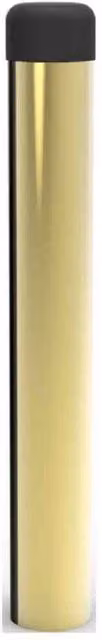 Loops Wall-Mounted Rubber Tipped Cylinder Doorstop in Polished Brass, H 71 mm x W 16 mm – 2