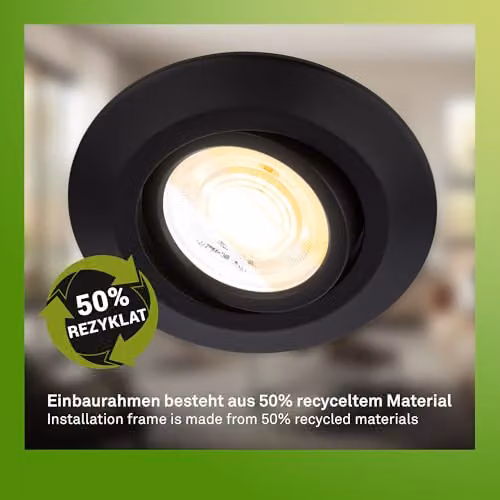 Briloner Set of 3 Dimmable CCT LED Recessed Downlights in Black, D: 90 mm, H: 24 mm – 2