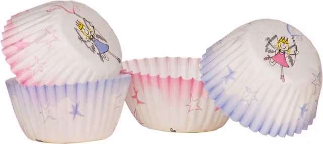 Premier Housewares 100 Piece Medium Fairy Design Cupcake Cases in Multicolour Pink and White, W/D/H: 4 x 2 x 4 cm