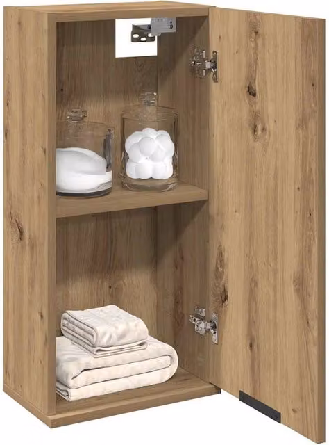 Berkfield Home Artisan Oak Wall-mounted Bathroom Cabinet, Brown, W/D/H: 32 x 20 x 67 cm – 1