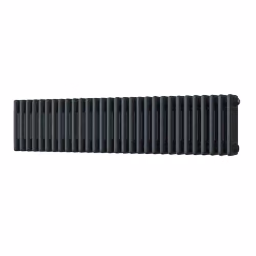 UK Radiators Alpha 4 Column Horizontal Traditional Cast-Iron Style Steel Radiator in Anthracite, W: 1340 mm, H: 300 mm – 2