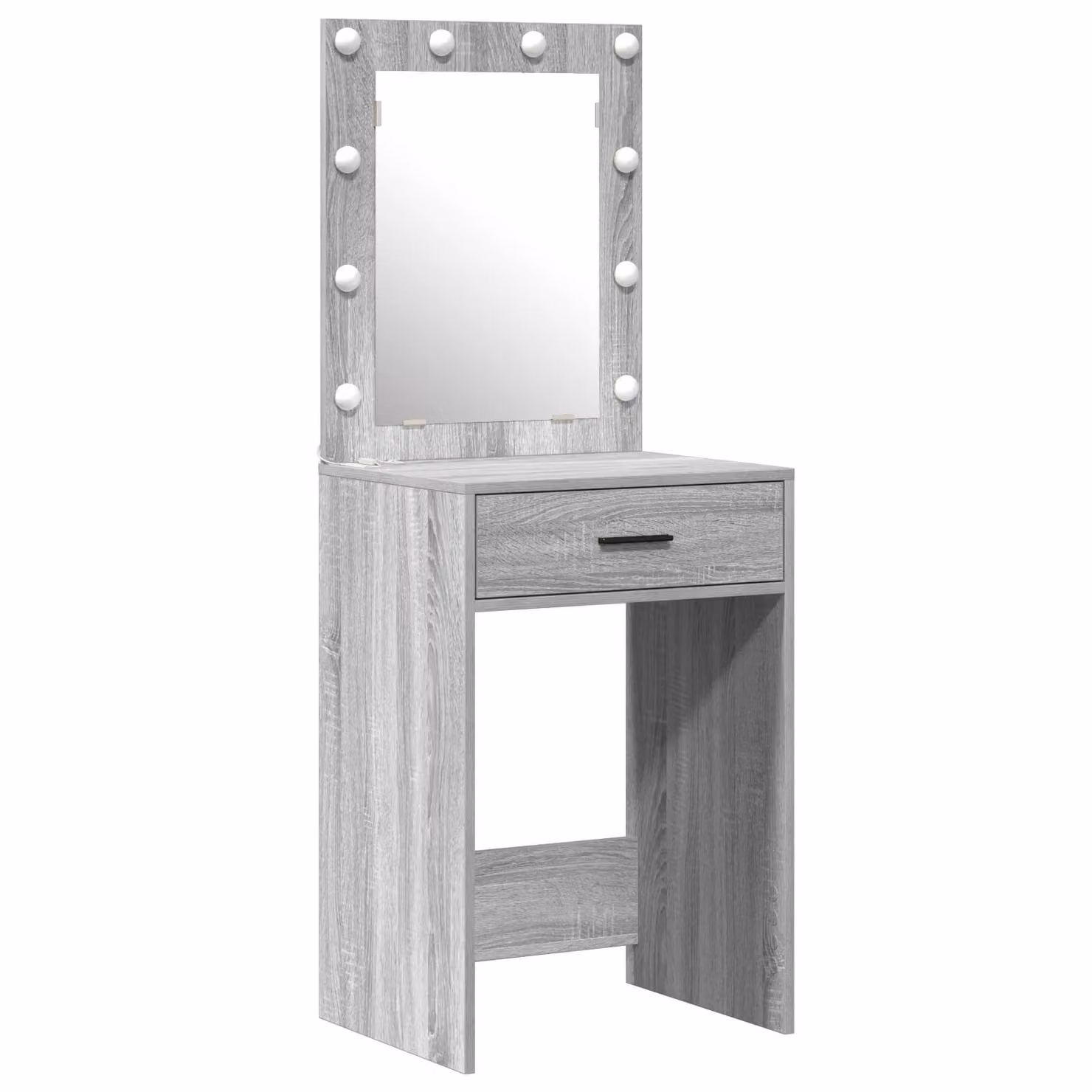 Berkfield Home 2-Piece Modern Dressing Table Set with LED in Grey Sonoma MDF – 2