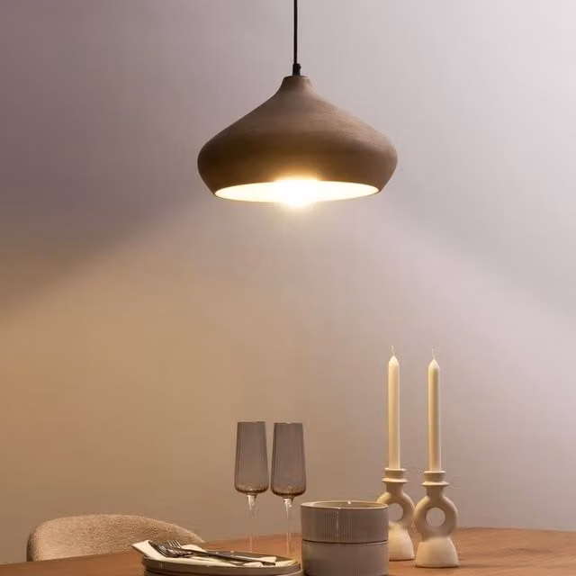 Wyld and Coco Round Mango Wood Pendant Light in Brown