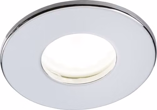 Netlighting Fixed GU10 Fire-Rated Recessed Downlight, Chrome and Grey, IP65, 35W, Dimmable