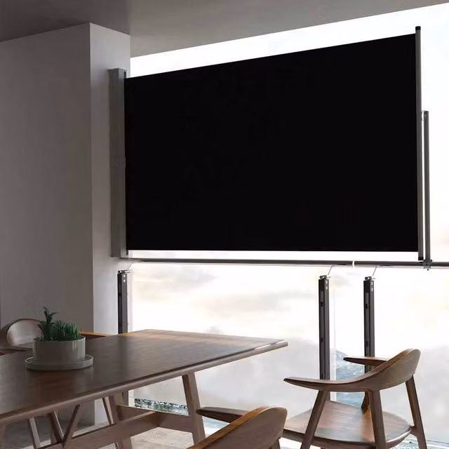 Berkfield Home Patio Retractable Side Awning in Black, W/H: 300 x 140 cm – 1