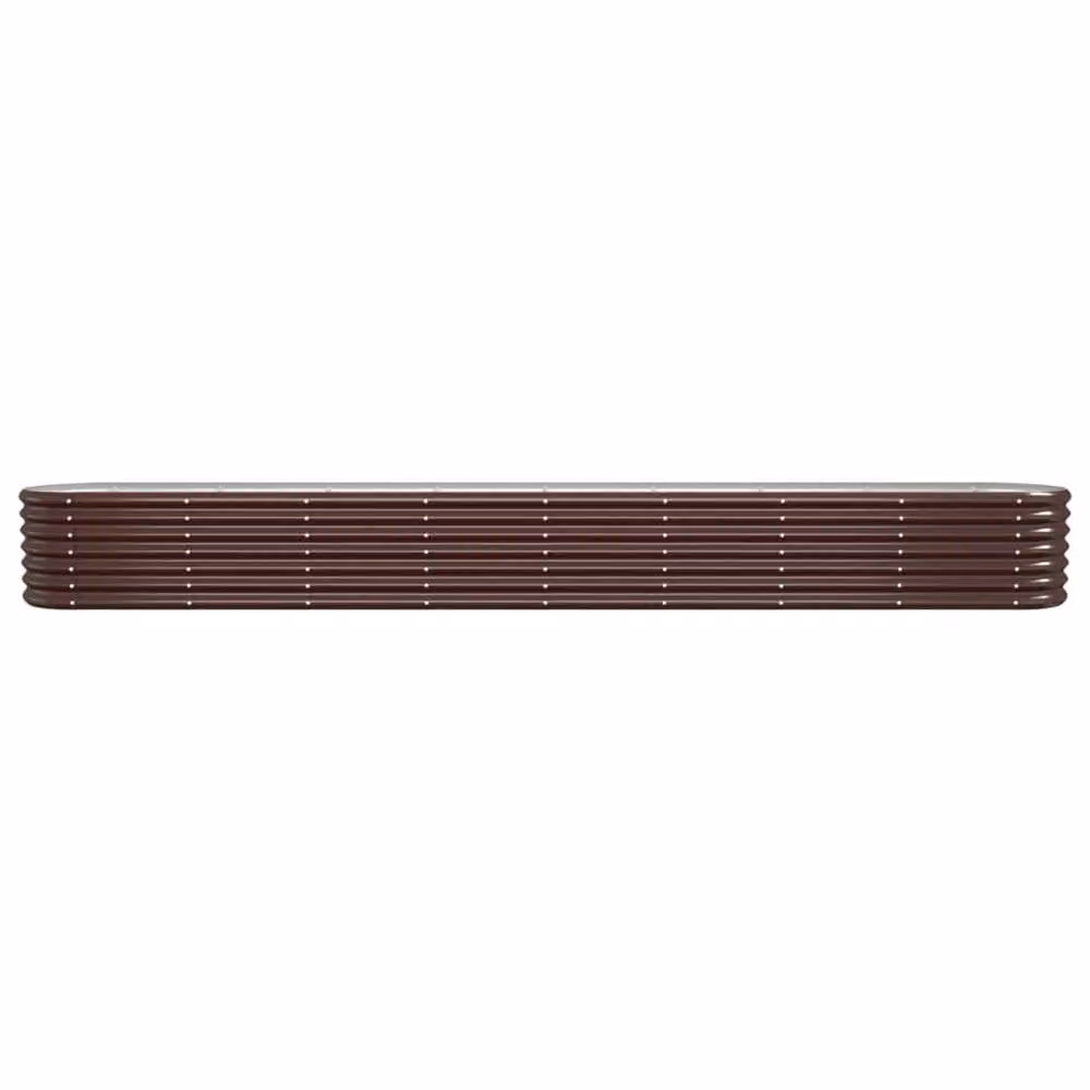 Berkfield Home Garden Raised Bed in Brown Powder-coated Steel, W: 332 cm, D: 40 cm, H: 36 cm – 3
