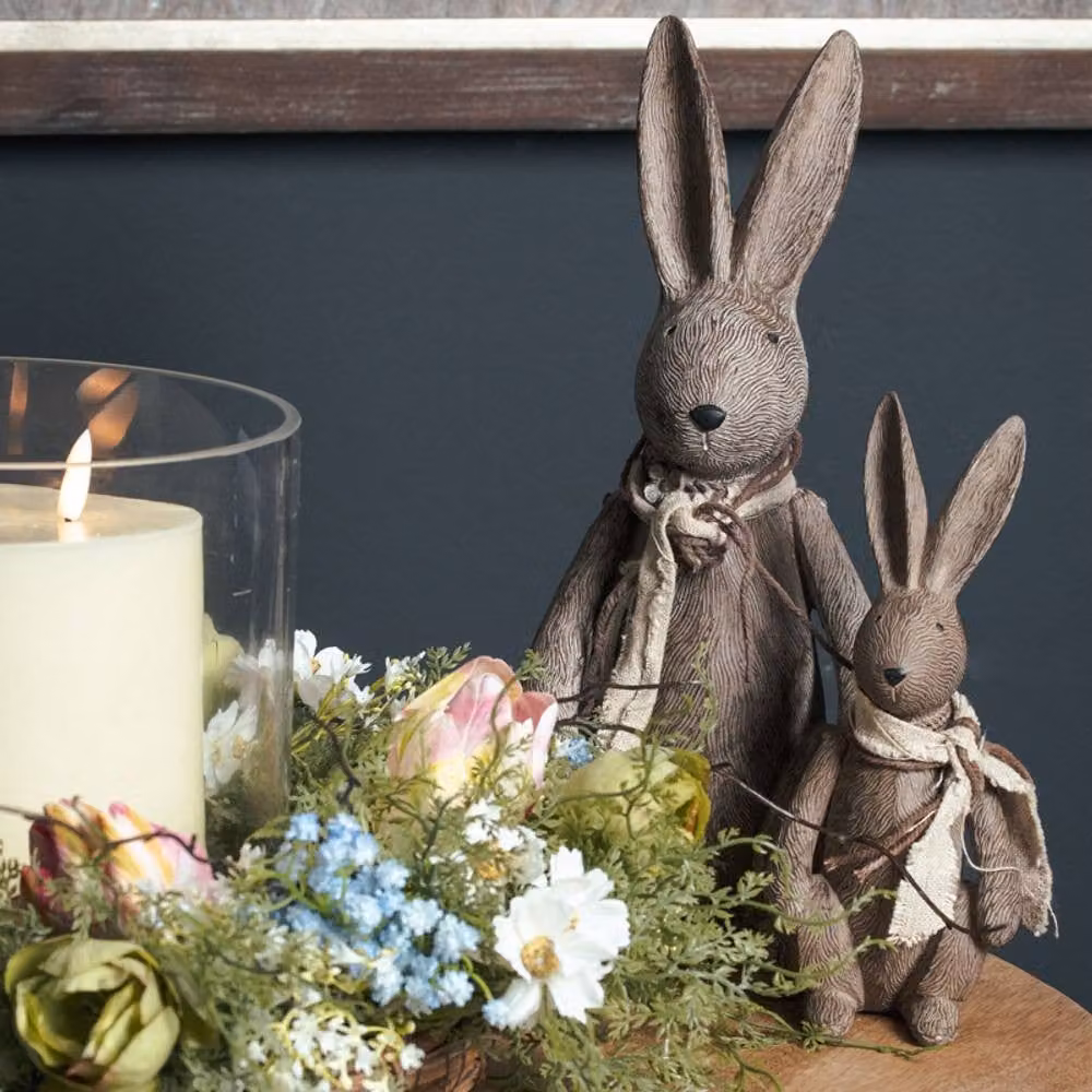Lemon Pavilion Winter Bunny Rabbit Small Brown Tabletop Ornament – 6