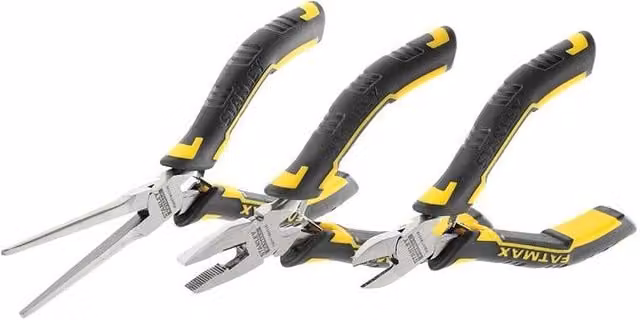 Stanley Fatmax 3 Piece Mini Pliers Set in Multicolour Steel