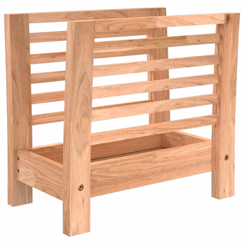 Berkfield Home Walnut Wood Magazine Rack in Brown, W/D/H: 40 x 26.5 x 38.5 cm – 2