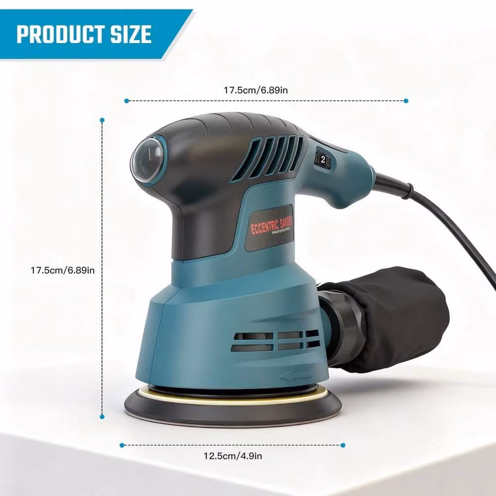SPETLEK 300w Electric Random Orbital Sander with 6 Speeds, Green – 2