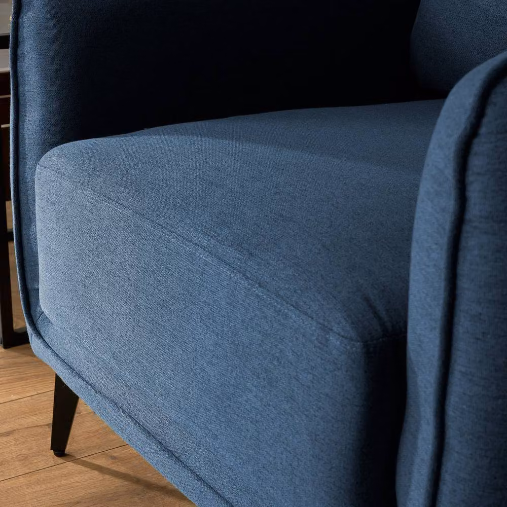 Bravich LTD Brixton Modern Fabric Accent Armchair with Solid Wood Frame and Metal Legs in Blue – 3