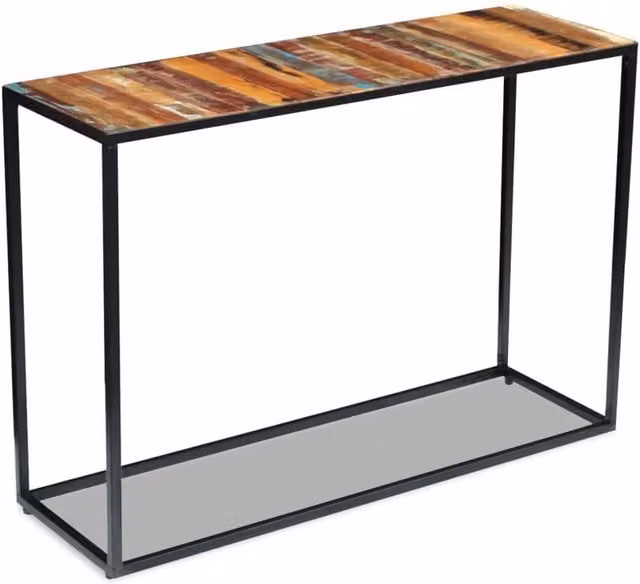 Berkfield Home Rustic Reclaimed Wood Console Table, Brown, W/D/H: 110 x 35 x 76 cm