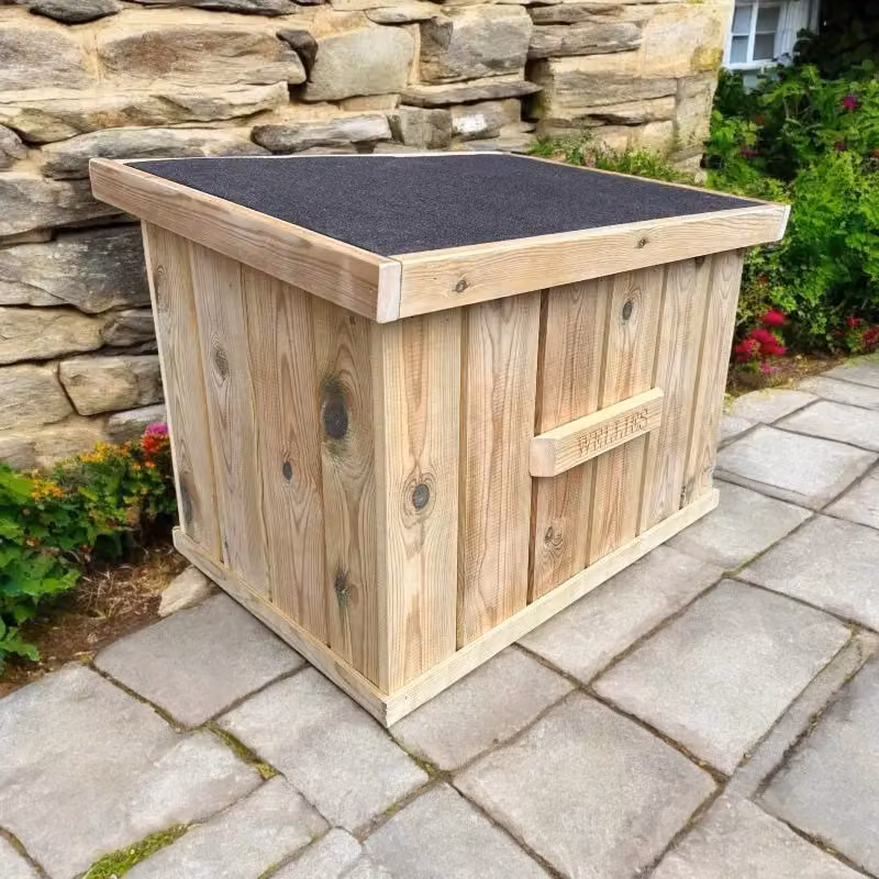Buttercup Farm Welly Storage Box in Brown Pressure Treated Wood W50 x D50 x H50 cm – 3