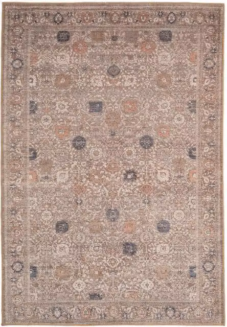 Kukoon Beige Floral Vintage Distressed Washable and Non-Slip Living Room Area Rug W: 200 cm, D: 290 cm – 1
