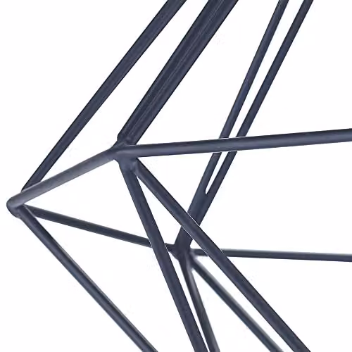 Happy Homewares Industrial Metal Basket Cage Semi Flush Ceiling Light Fitting in Black, Height: 25 cm – 2