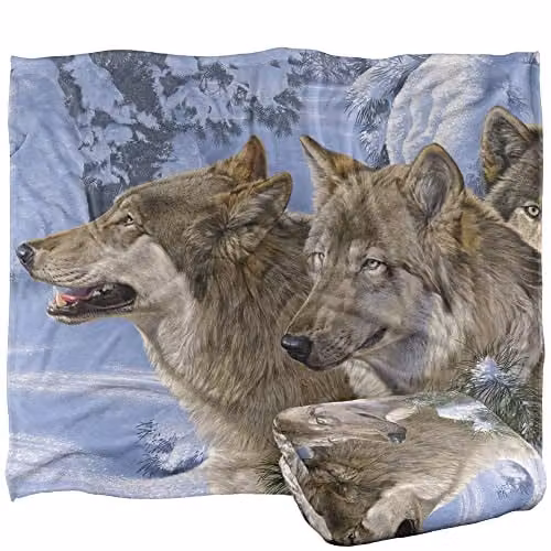 Wild Wings Winters Warmth 2 Silky Touch Super Soft Fleece Throw Blanket in White, W/D/H: 152 x 127 cm