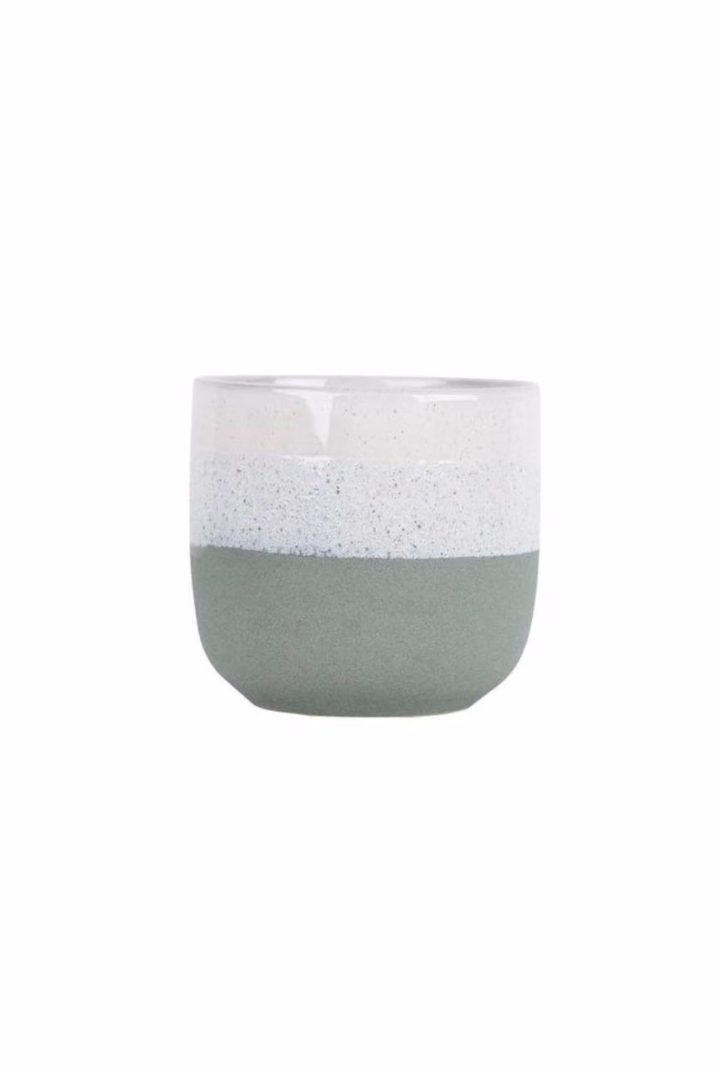 KDMD Hortus Green and White Bordeaux Ceramic Stoneware Pot, H 20 cm x Dia 22 cm – 2