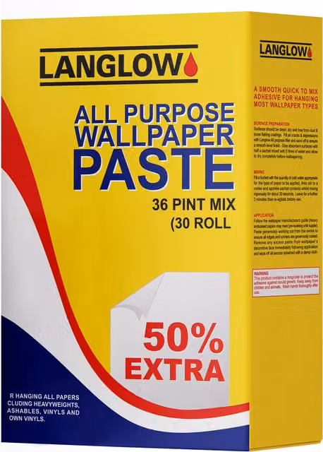 Langlow All Purpose Mould Resistant Water Based Wallpaper Adhesive Powder