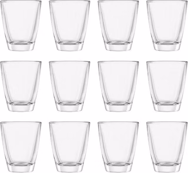 Argon Tableware Set of 12 Clear Wide Shot Glasses, 30ml Capacity for Vodka and Tequila – 1