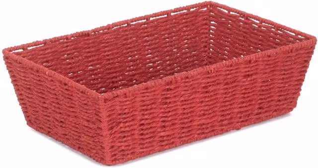 Red Hamper Rectangular Red Paper Rope Tray – 1