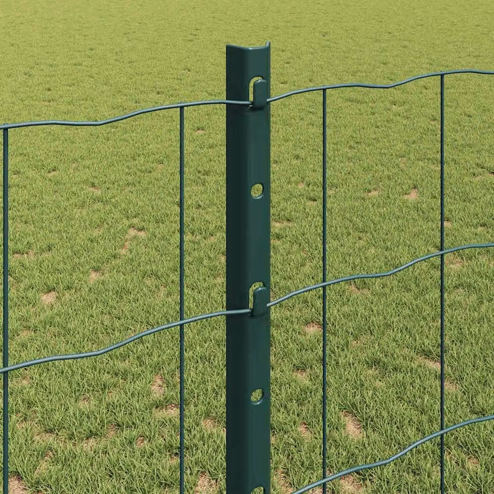 Berkfield Home Green Euro Fence with 11 U-Profile Posts, Steel, 2 x 25 m – 3