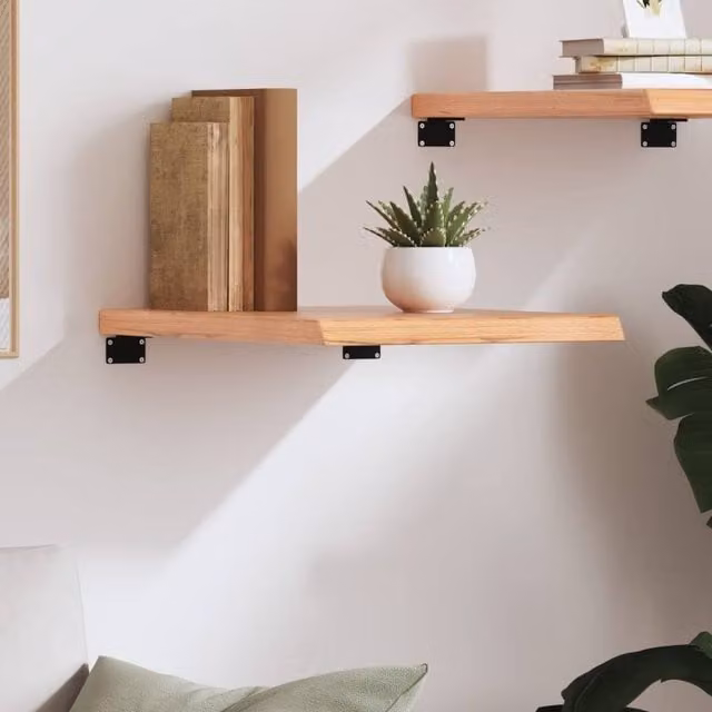 Berkfield Home Rustic Oak Wall Mounted Shelf, Light Brown, W: 50 cm, H: 40 cm, D: 20 cm – 1