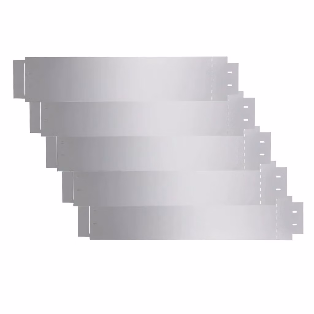 Berkfield Home 5-Piece Galvanised Steel Lawn Fences in Silver, H 100 x W 19 cm – 2