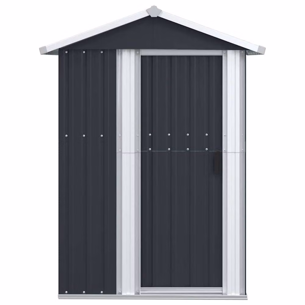 Berkfield Home Galvanised Steel Garden Shed in Anthracite Grey, W/D/H: 126 x 97.5 x 177 cm – 3