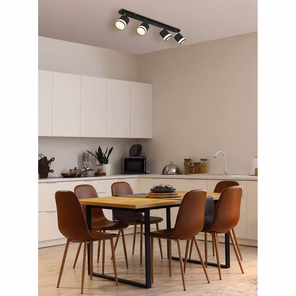 Globo Lighting Lucero LED Ceiling Spotlight Bar in Matt Black with 4x GX53 Bulbs, 3000K Warm White – 2