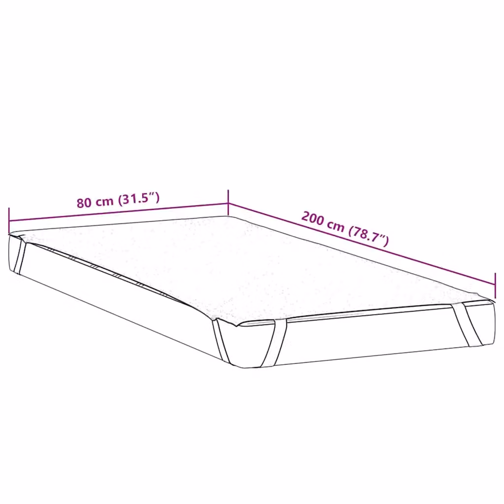 Berkfield Home Waterproof and Breathable Mattress Protector, White, W/D/H: 80 x 200 cm – 3