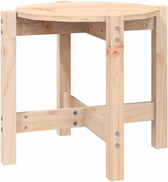 Berkfield Home Round Solid Pine Coffee Table in Light Brown, Diameter: 52.5 cm, Height: 45 cm
