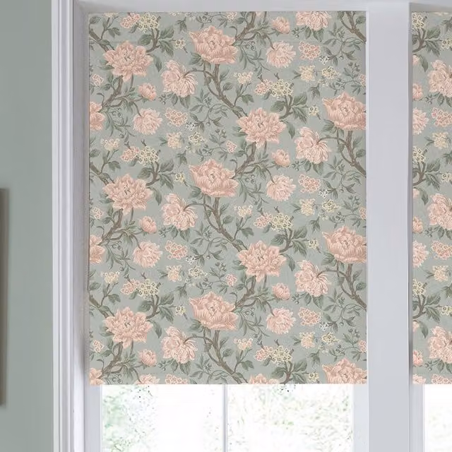 Laura Ashley Tapestry Floral Blackout Made to Measure Roller Blind in Blush Pink and Multicolour