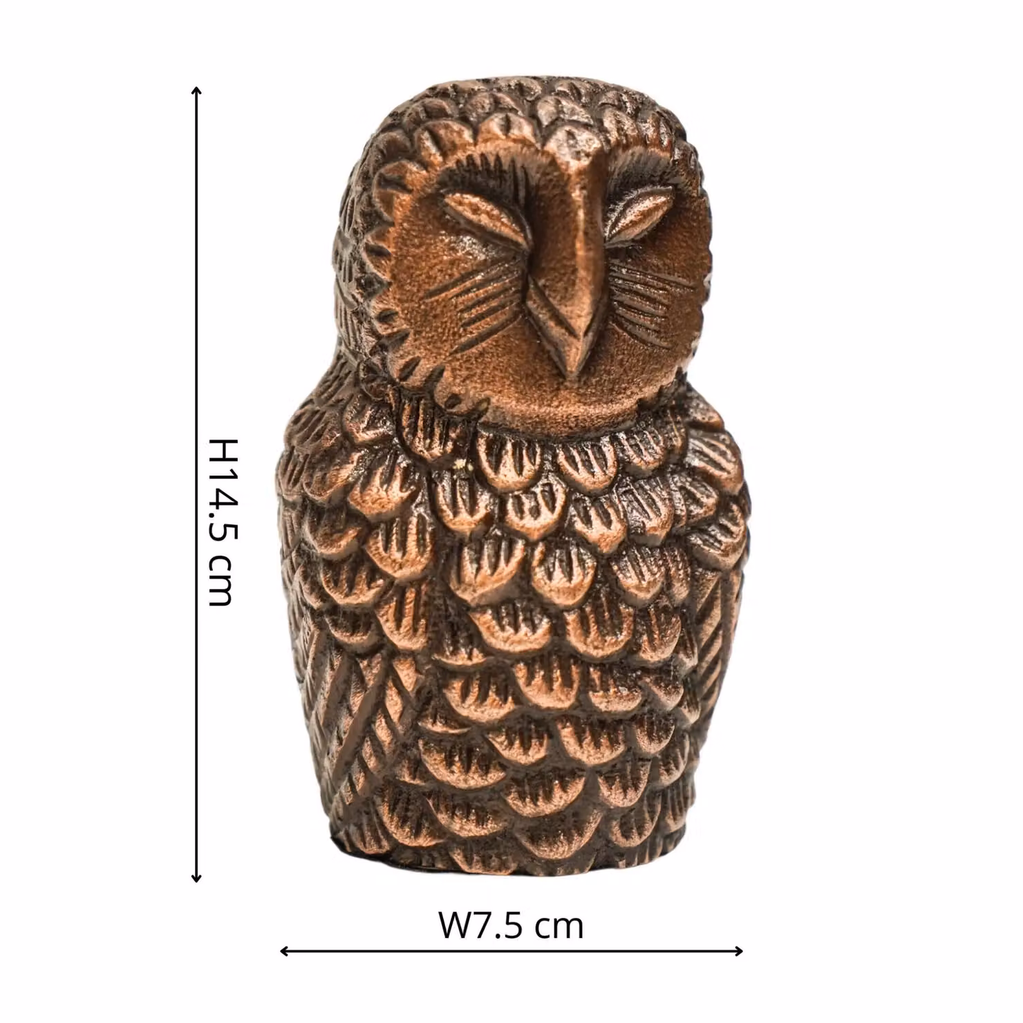 Ivyline Cast Aluminium Owl Candle Holder in Antique Brass, H14.5 x W7.5 cm – 3