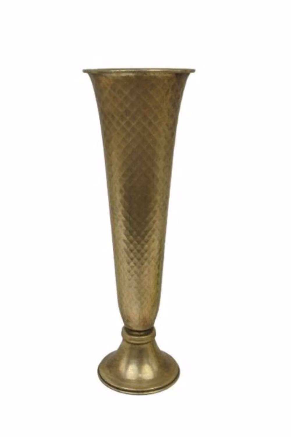 KDMD Antique Gold Geometric Metal Table Centre Vase – 2