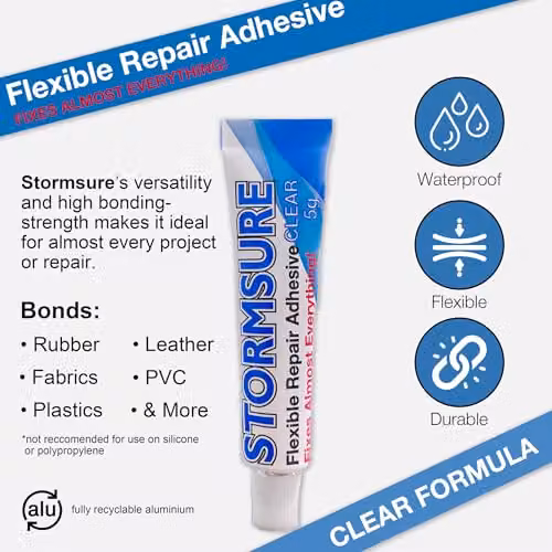 Stormsure Flexible Polyurethane Repair Adhesive, Clear, 3 x 5g – 3