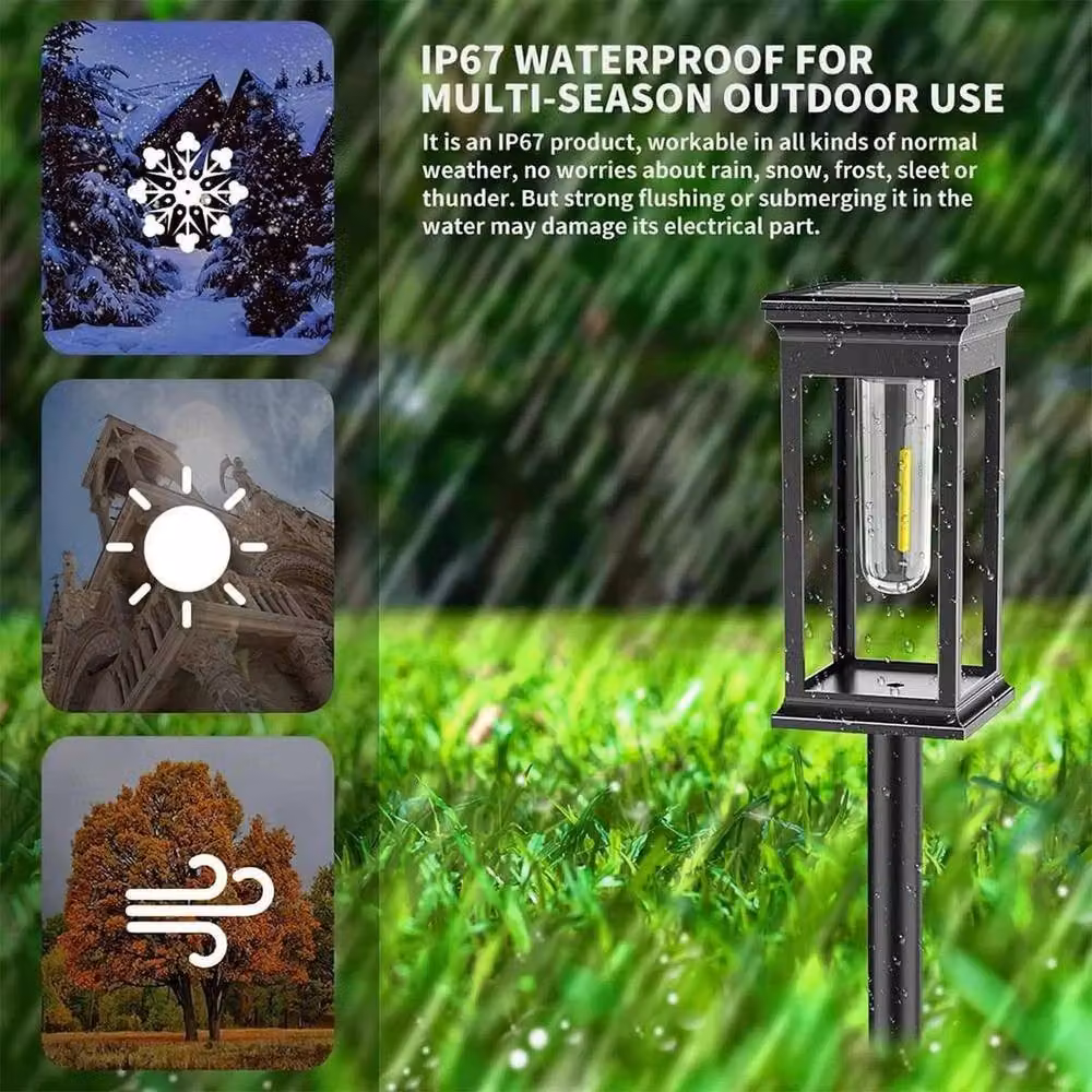 SPETLEK Set of 4 Solar LED Stake Lights in Black for Garden and Patio Pathways – 3