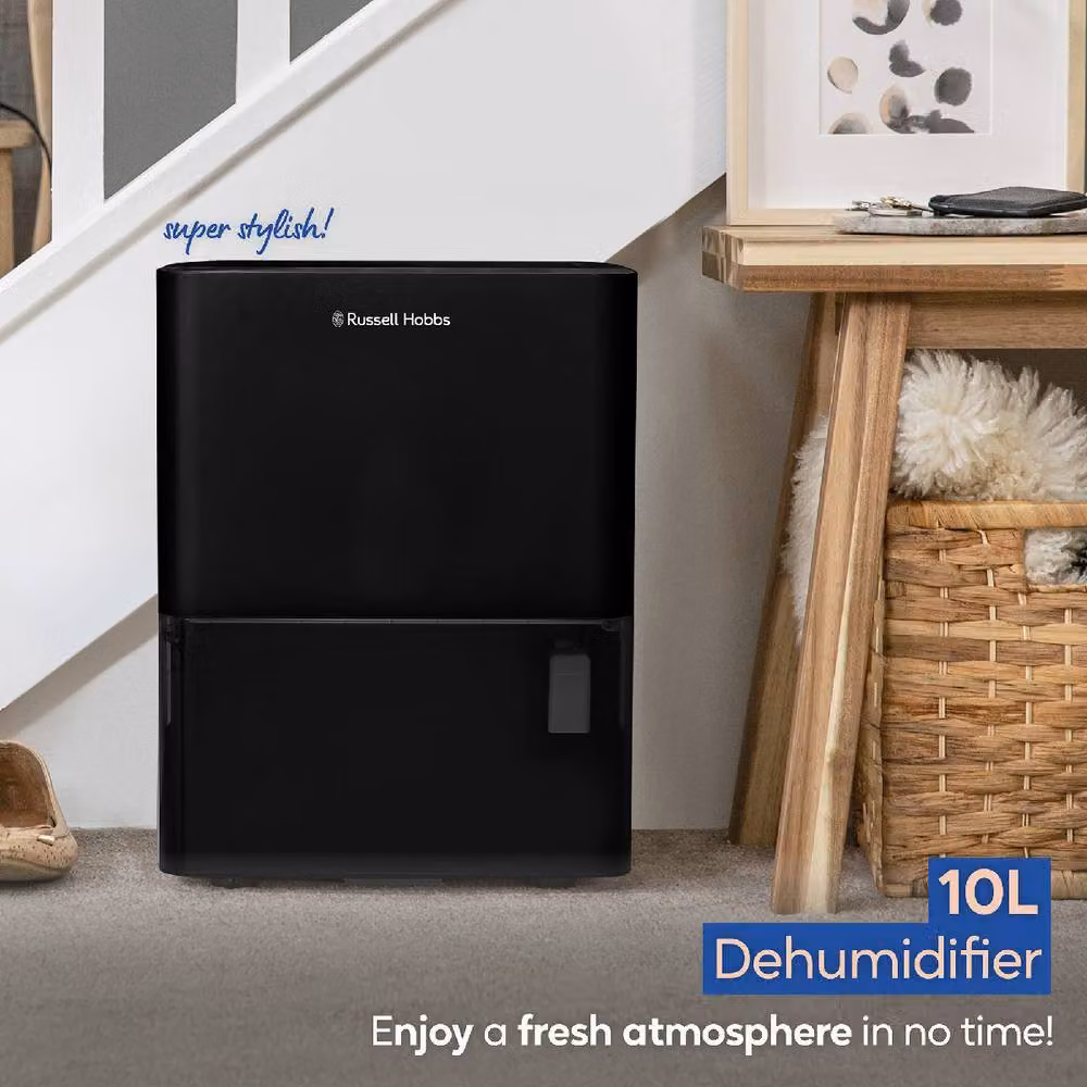 Russell Hobbs RHDH1001 Dehumidifier for Damp, Mould and Clothes Drying, 10L/Day Capacity, Black – 3