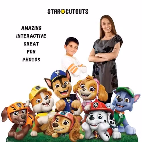 Star Cutouts Paw Patrol Group Shot Wide Cardboard Cutout, Multicolour, Width: 94 cm – 5