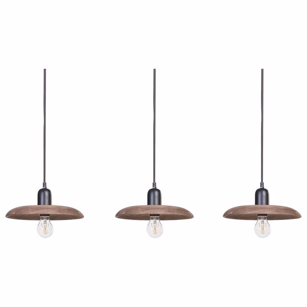 Wyld and Coco Mango Wood 3-Light Boho Pendant Lamp in Brown – 2