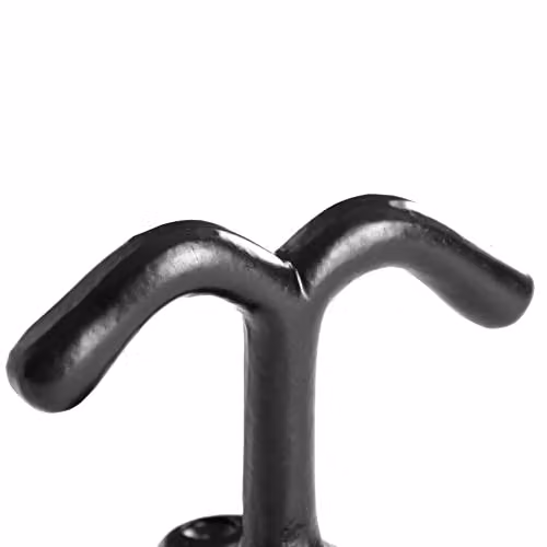 Hammer and Tongs Pack of 5 Matt Black Powder-Coated Iron Double Ceiling Hooks, W: 8.0 cm, H: 6.0 cm – 2