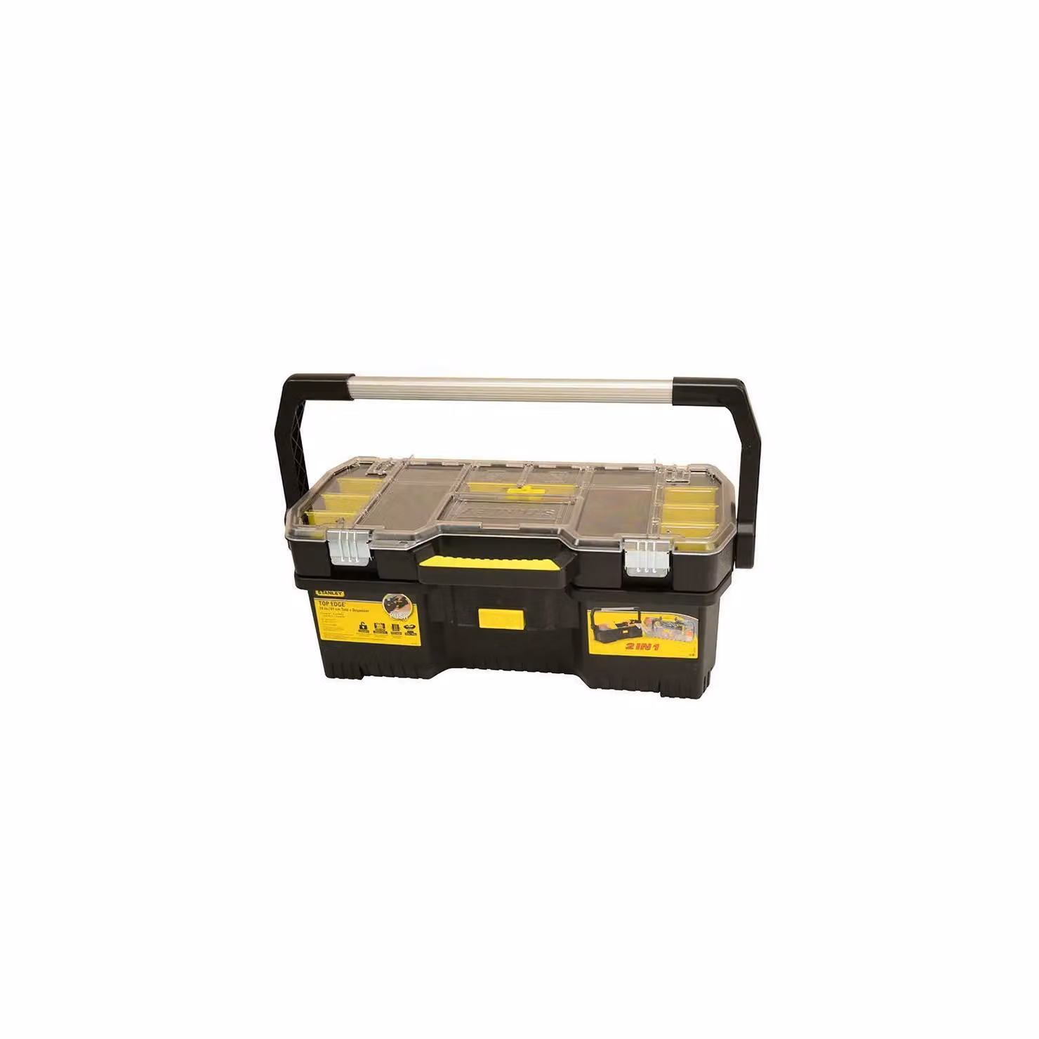Stanley Black Metal Toolbox with Tote Tray Organiser, Width: 60 cm – 2