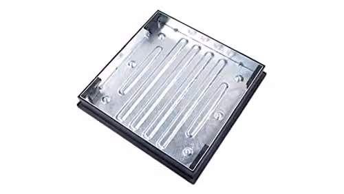 Clark Drain Silver Block Paving Recessed Manhole Cover with Built-in Section, W/D/H: 690 x 690 x 98 mm