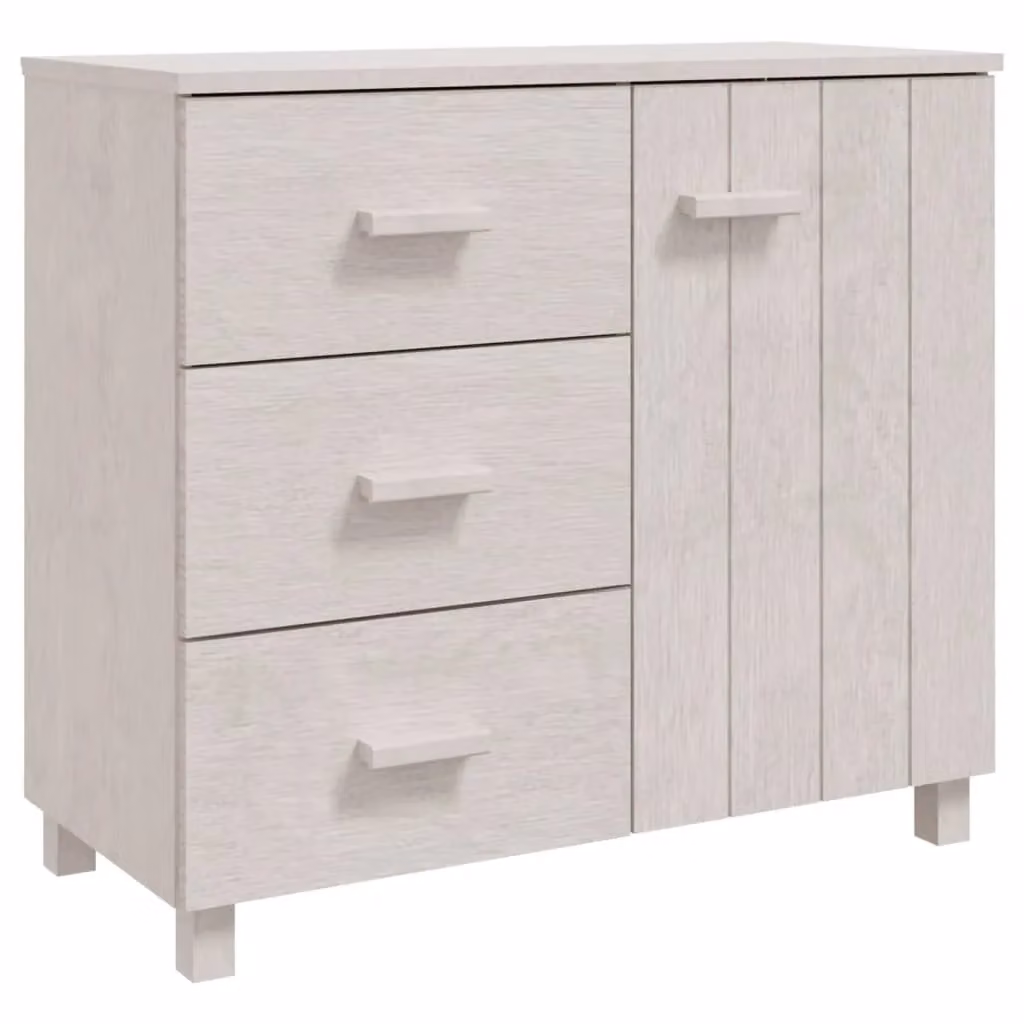 Berkfield Home HAMAR White Solid Pinewood Sideboard W/D/H: 90 x 40 x 80 cm – 2