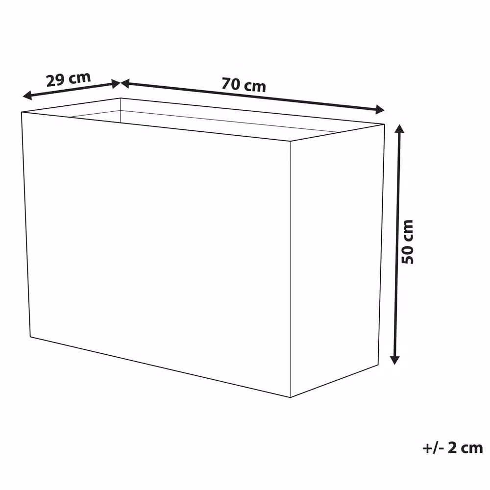 Wyld and Coco Brown Stone Rectangular Fibre Clay Planter W: 70 cm, D: 50 cm, H: 29 cm – 3
