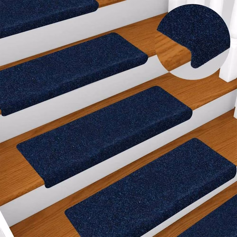 Berkfield Home Blue Needle Punch Stair Mats, 15 Piece Set, W/D/H: 65 x 40 x 2.1 cm – 2