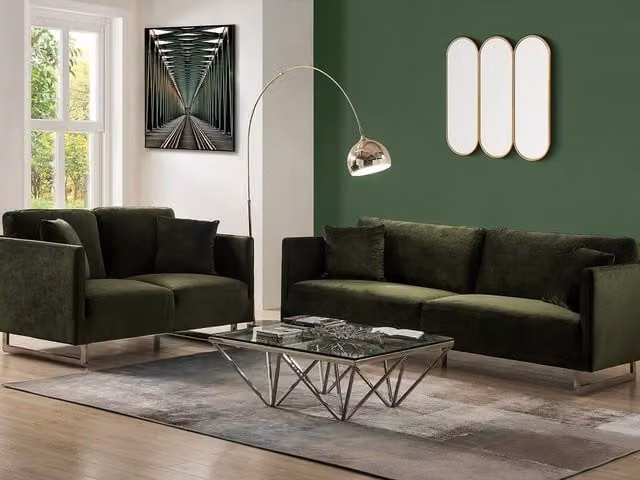 Vente-unique OMBRAGE Large Art Deco Arch Floor Lamp in Gold with Metal and Marble, Height: 180 cm – 1