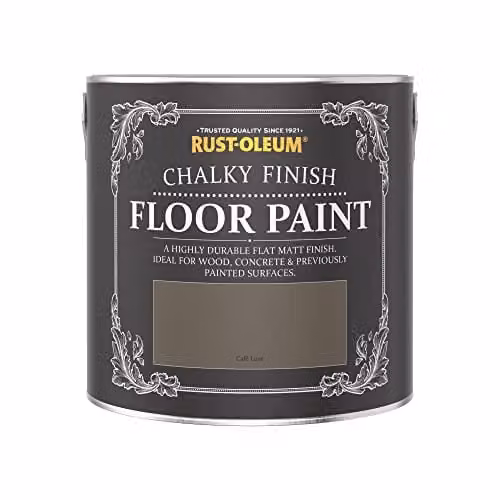 Rust-Oleum Cafe Luxe Scratch-Proof Floor Paint in Matt Brown, 2.5L – 3