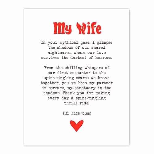 Artery8 Love Poem Horror Typography Wall Art Poster Print on Thick White Paper, W: 46 cm, H: 61 cm – 1