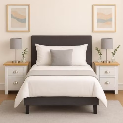 Kosy Koala Pair of 2 White Lacquered Bedside Tables with Soft Close Drawers, W/D/H: 40 x 45 x 51 cm